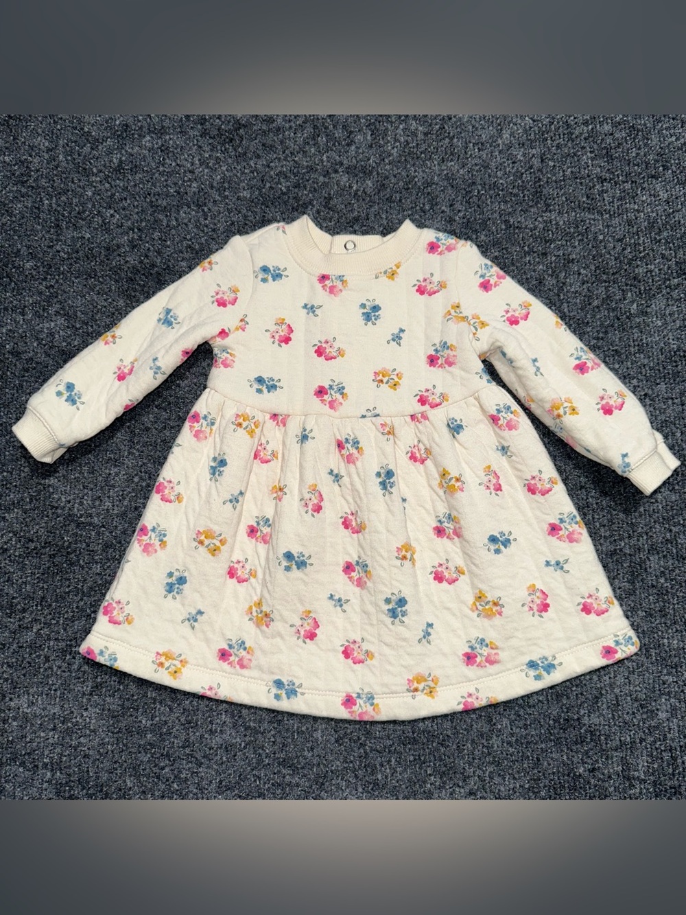Carter's baby girl long sleeve dress with floral print size 6 months